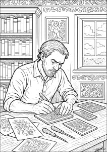 Artisan Graveur à l'Ouvrage