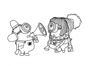 Coloriage minion avec deguisement