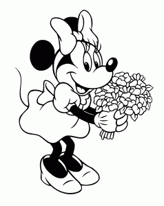 Coloriage minnie fleurs