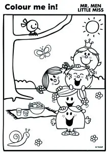 Coloriage De Monsieur Madame : Dans Le Jardin