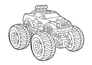 Simple coloriage de monster truck