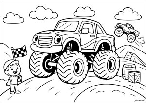Coloriage enfants camion garcon 58321