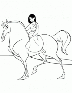 Coloriage de Mulan à télécharger