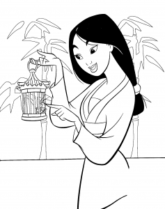 Dessin de Mulan gratuit à télécharger et colorier