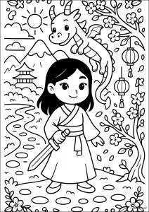Mulan et son ami le dragon