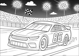Course Nascar en pleine nuit