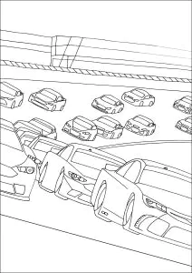 Une course Nascar à colorier