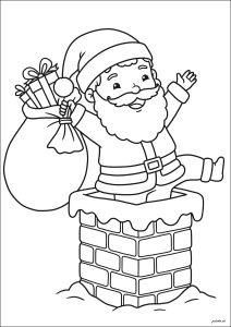 Père Noël entrant dans une cheminée