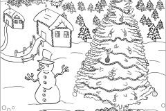 Un sympathique bonhomme de neige, une biche, un sapin ... tout pour passer un bon Noël