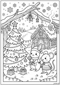 Le Renne de Noël et son Ami le Bonhomme de Neige