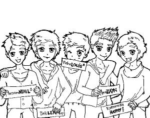 Coloriage one direction 1 3
