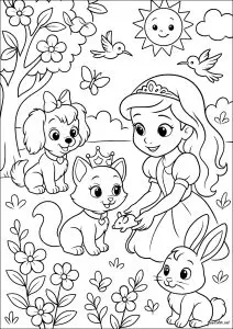Princesse et ses amis animaux