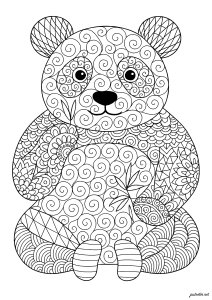 Coloriage enfant panda sourire 67829