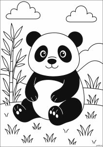 Coloriage très simple de panda