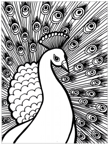 Coloriage De Paon Gratuit à Colorier