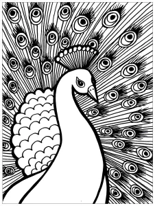 Coloriage De Paon Gratuit à Colorier