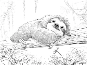 Un paresseux détendu dans la jungle