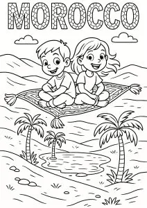 Maroc : deux enfants sur un tapis volant