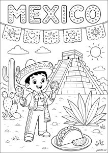 Mexique : Fête près d'une pyramide