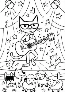 Pete en plein concert devant des animaux