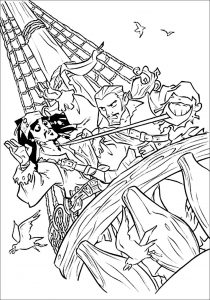 Coloriage enfant pirates caraibes jack sparrow 6