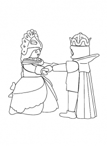 Coloriage playmobil prince princesse