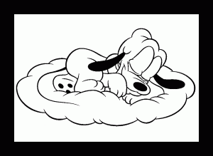 Coloriage bebe pluto dort