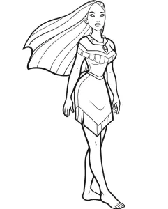 Coloriage De Pocahontas à Colorier Pour Enfants
