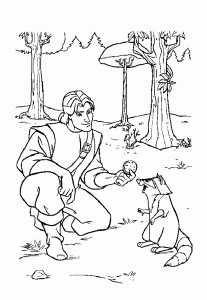 Coloriage de Pocahontas à imprimer pour enfants