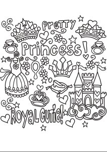 Coloriage enfants doodle princesse