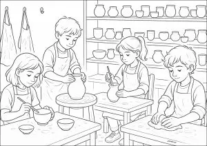 Atelier poterie en terre glaise