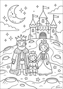 Famille royale sous la lune