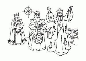 Coloriage de Rois mages à colorier pour enfants