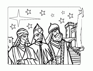 Coloriage de Rois mages à imprimer gratuitement