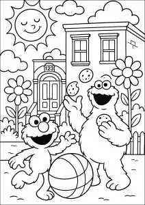 Cookie monster avec elmo