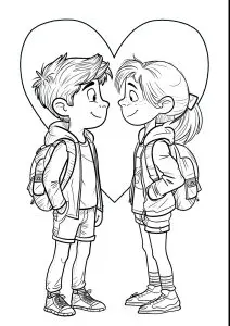 Jeunes écoliers Amoureux