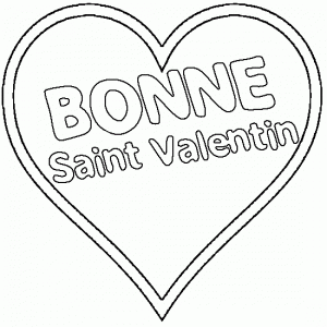 Coloriage d'un cœur de la Saint Valentin