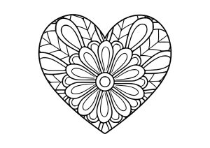 Coloriage enfants coeur motifs simples