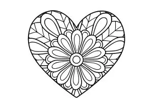 Coeur avec jolie fleur à l'intérieur