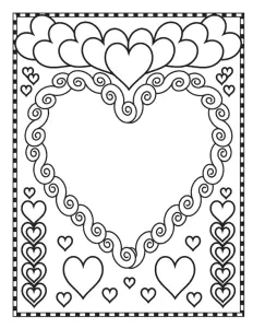 Coloriage de Saint Valentin à telecharger gratuitement
