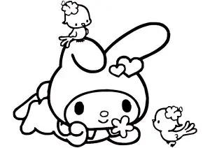 My melody et des petits oiseaux