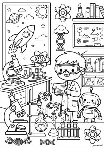 Jeune scientifique dans son aboratoire