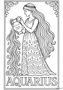 Coloriage enfants dame eau robes 57893