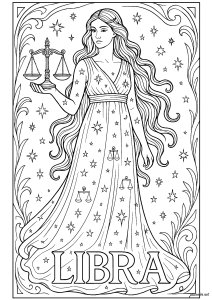 Coloriage enfants femme balance 54321