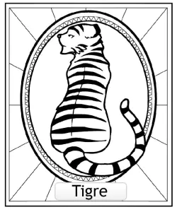 Tigre : Coloriage De Signes Astrologiques Chinois à Colorier Pour Enfants