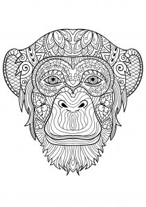 Coloriage de singe à imprimer pour enfants