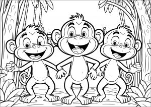 Trois Singes Rigolo