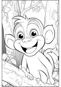 Jeune Singe Dans La Jungle