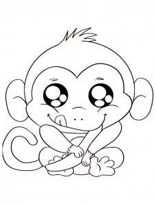 Coloriage De Singe Gratuit à Colorier