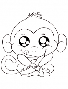 Coloriage de singe gratuit à colorier